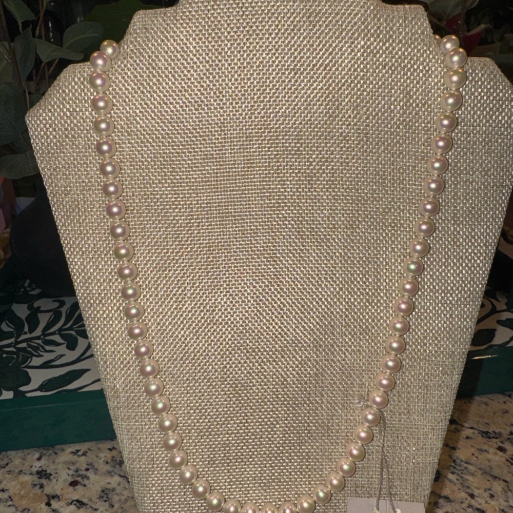 Majorica Pearl Necklace Gold Vermeil Sterling Clasp Made in Spain
